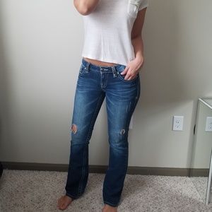 Boot Cut M Series Distressed Denim Stitch Low-rise